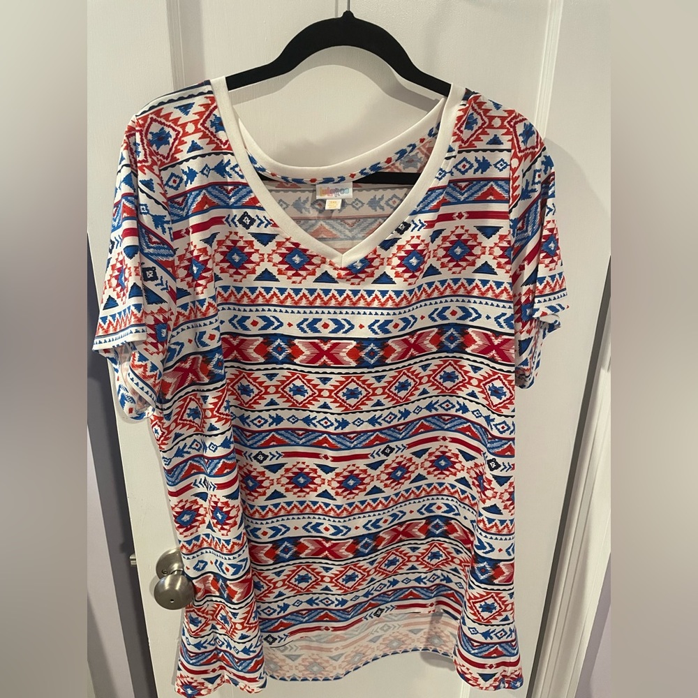 Lularoe Christy Top- Red, White and Blue Collection